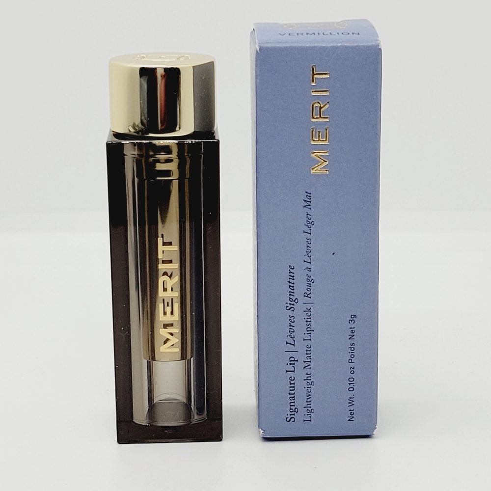 Vermillion Merit Signature Lip Lightweight Matte Lipstick Warm Red Brand New Box - Picture 4 of 5